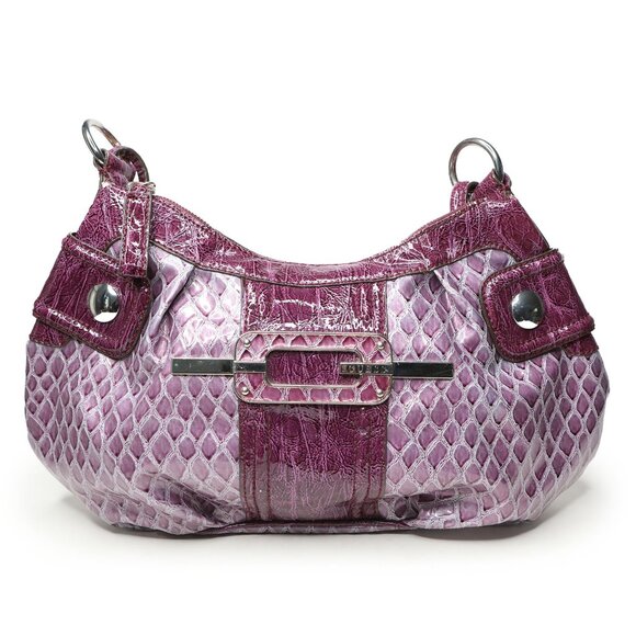 Vintage Y2K Guess Purple Croco Embossed Shoulder Bag Handbag Faux Leather Retro - Picture 14 of 14